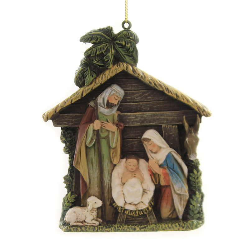 (42045) Holiday Ornaments Holy Family Stable Ornament, 4.00 Inch, Joseph's Studio 34363