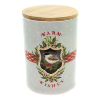 (43079) Tabletop Warm Wishes Canister Bamboo Lid, 7.50 Inch, Hand Wash Only Xm3924