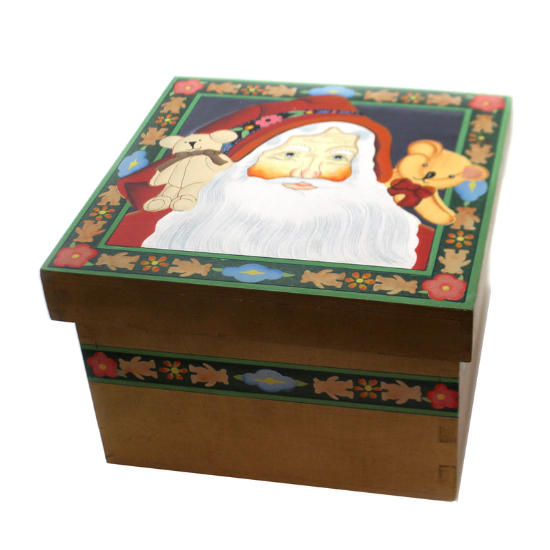 (43410) Christmas Santa W/ Teddy Bears Lidded Box, 5.25 Inch, Storage Claus 87657