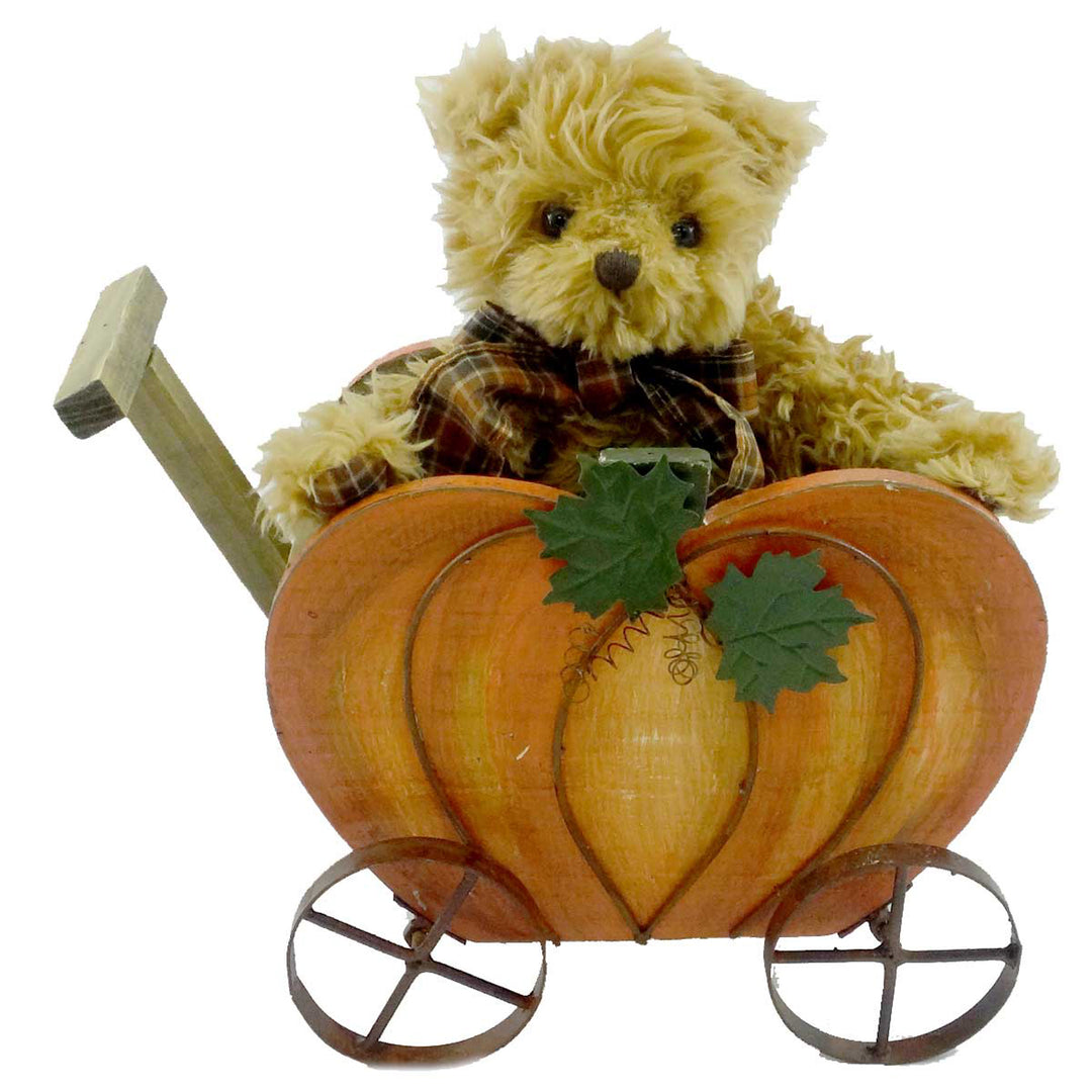 Boyds Bears Plush Mr Punkins W/ Wagon Fabric Fall Autumn Plush Pumpkin  4012908 | SBKGifts.com