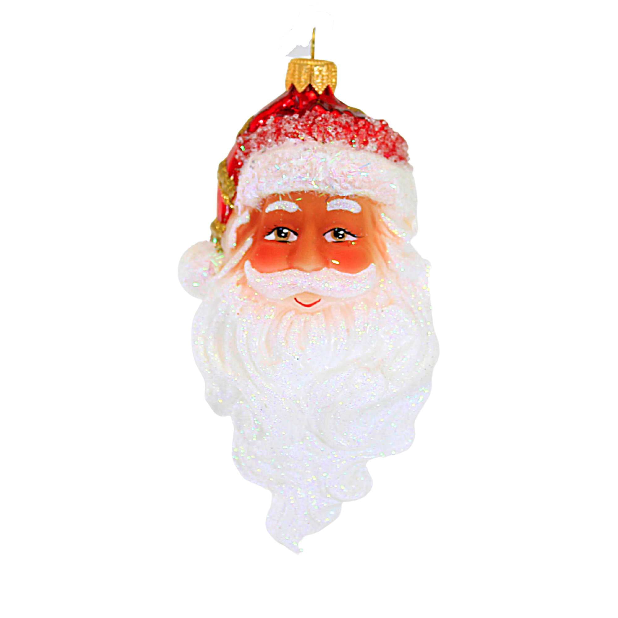 Heartfully Yours Worldly Santa Smiles 2022 Glass Heirloom Ornament Face ...