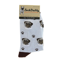 (57650) Novelty Socks Pug Sock Daddy Socks ., 15.25 Inch, Premium Quality 80031Paleblue